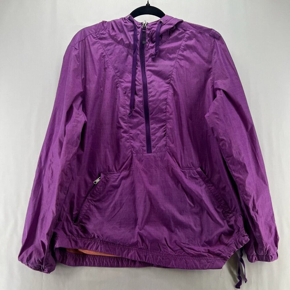 Prana Jacket Womens Sz M Fiona Anorak Windbreaker 1/2 Zip Hoodie Pullover Purple